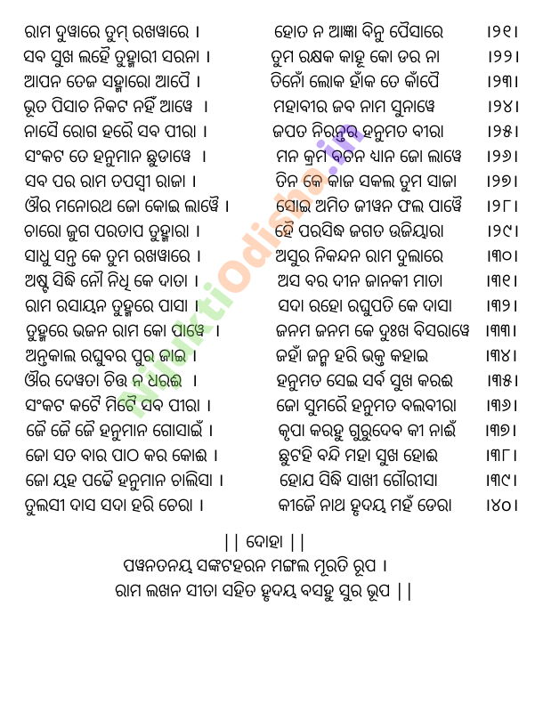 odia hanuman chalisa