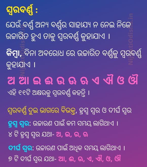 Odia Swarabarna 