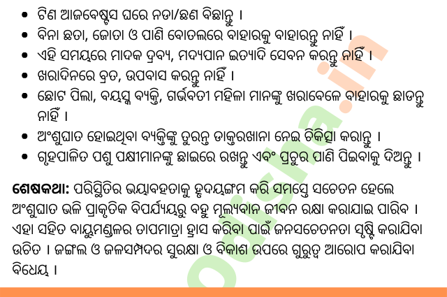 Sunstroke Odia Essay